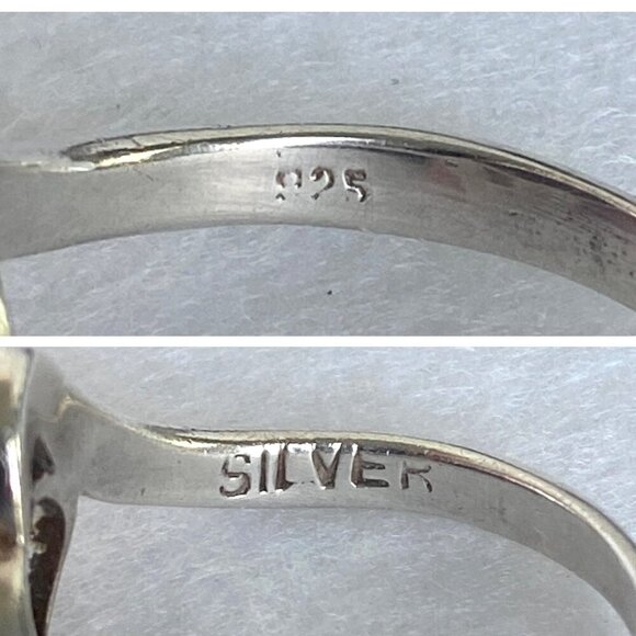 Sterling Silver 925 Oval Bezel Set Amethyst Cabochon Bypass Style Ring Sz 7.75 - Picture 8 of 16